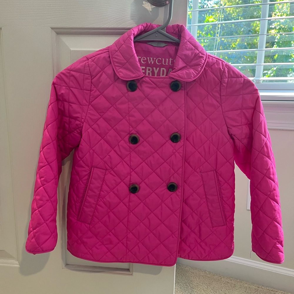 EUC Crewcuts pink quilted jacket, size 6/7